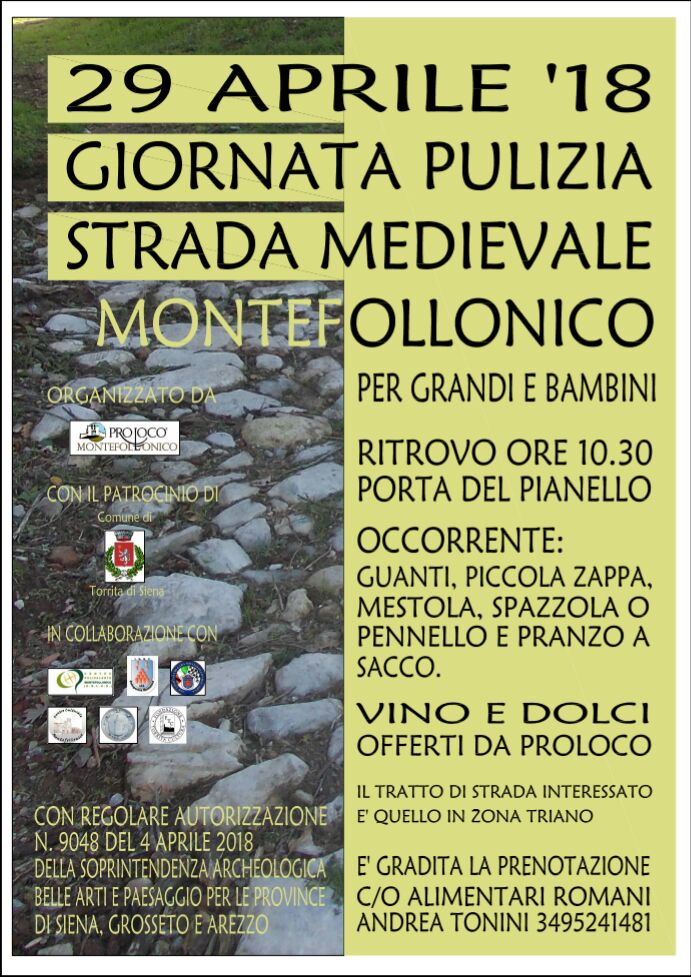 ad aprile – Giornata di pulizia della strada medievale di Montefollonico